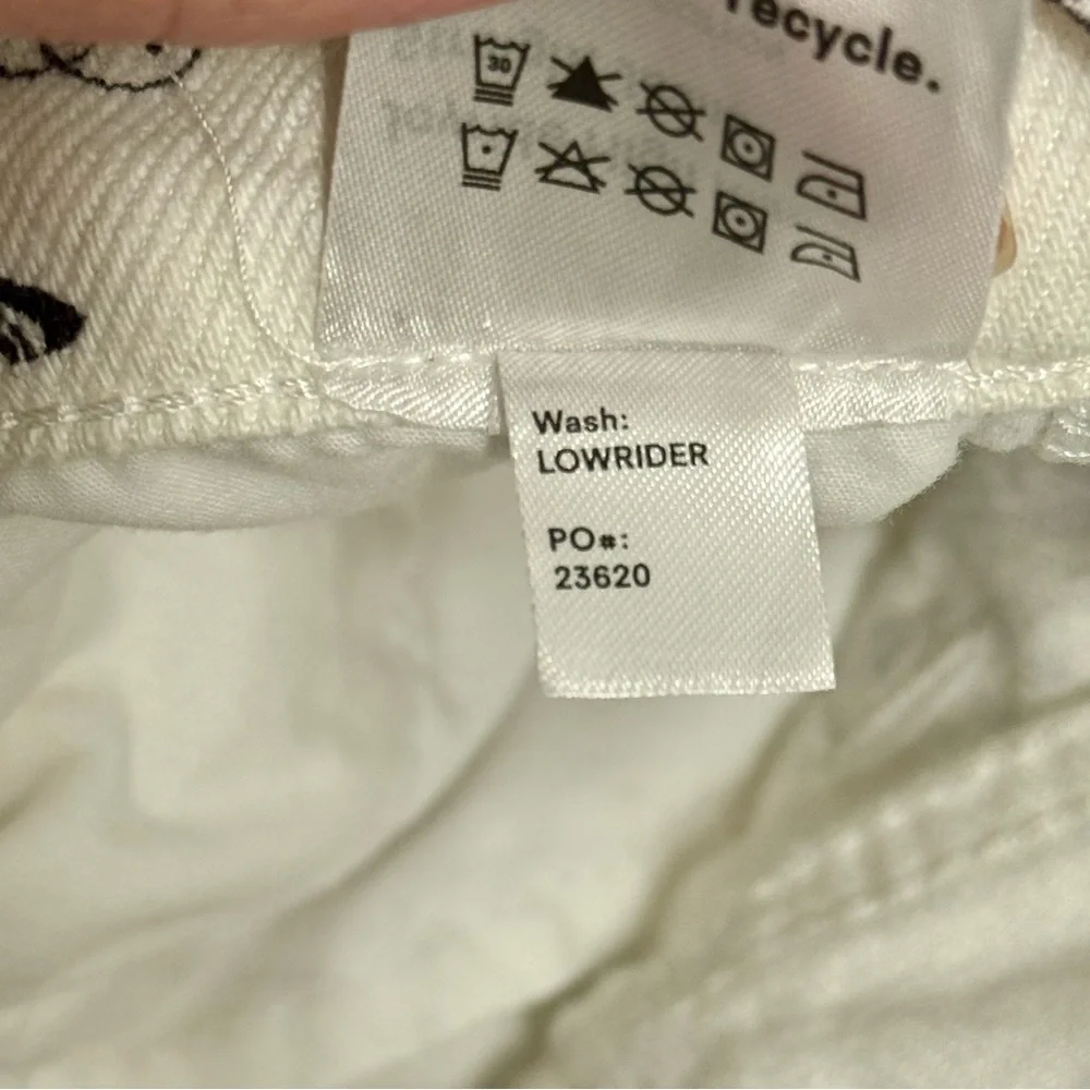 Reformation Joyride High Rise White Black Straight Leg Jeans Size 24
